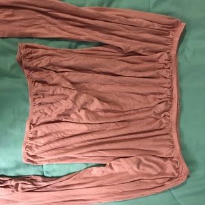 Pink RUE 21 off the shoulder cropped bottom shirt